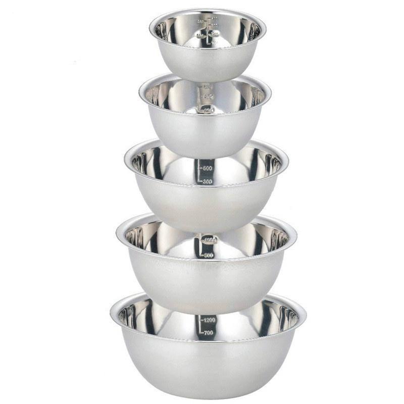 5 Pcs Stainless Steel Mixing Bowl Home Kitchen Outdoor Camping Fishing Cookware Dinnerware.