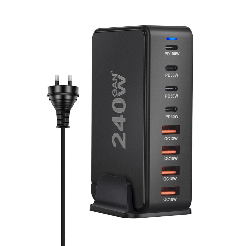 Gallium Nitride 240W Multi-Port USB PD Super Fast Charger for Laptops