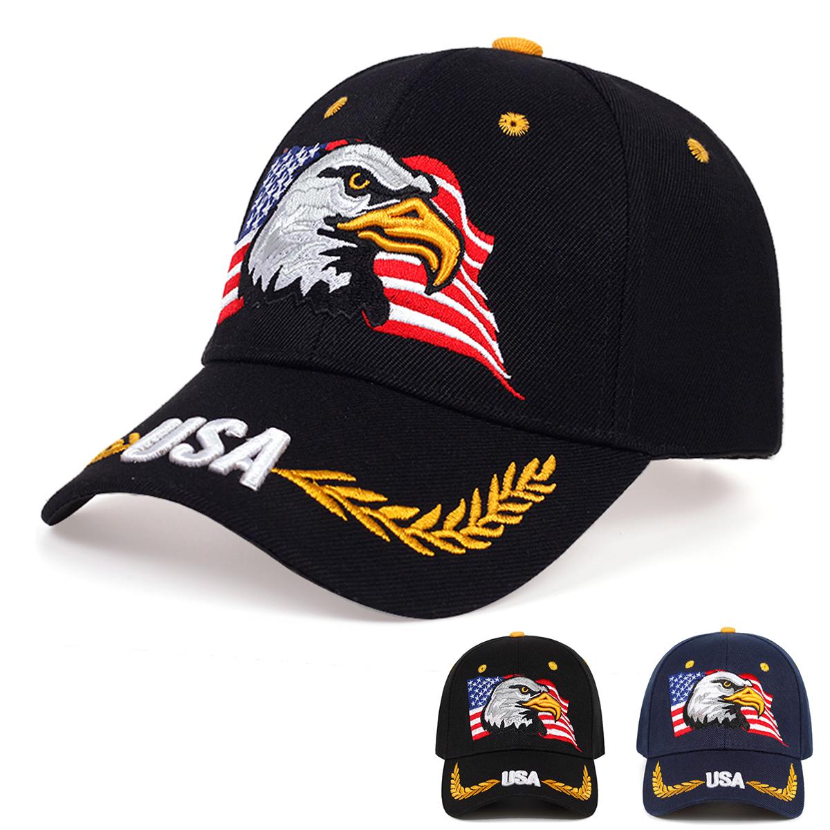 

Unisex USA Eagle Embroidery Baseball Caps Spring and Autumn Outdoor Adjustable Casual Hats Hip Hop Hat Sunscreen Hat чорний