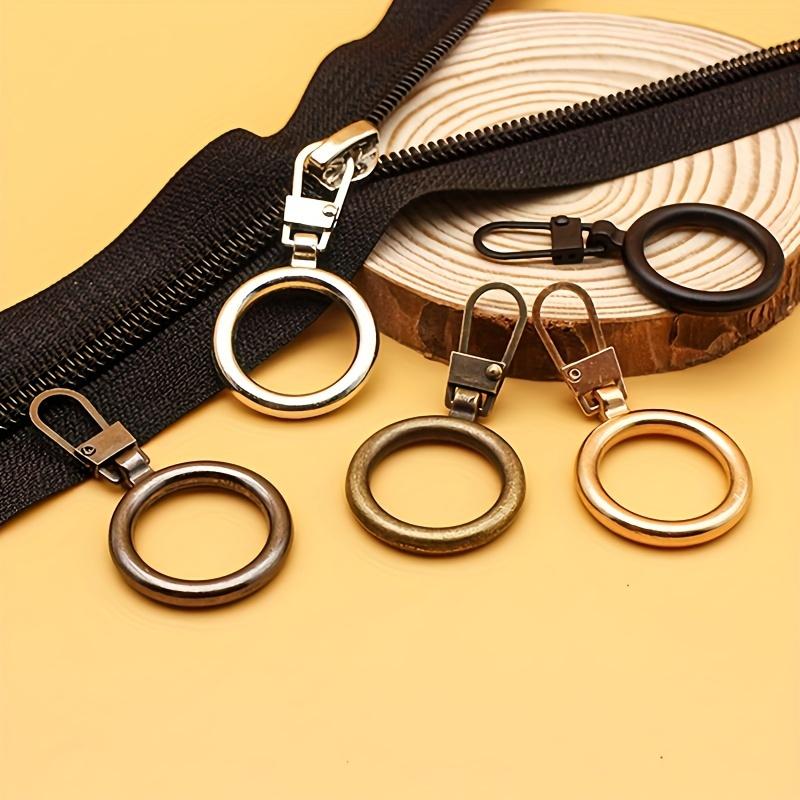10pcs Metal Zipper Head Pull Tab Detachable Repair Down Jacket Bag Shoe Small Hole Special Zipper Head Pull Down Accessory