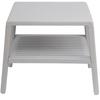 Wytrzymały stolik basenowy kawowy do ogrodu na taras z półką - SZARY