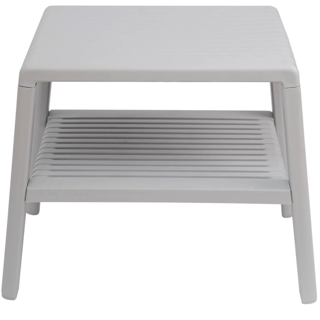 Wytrzymały stolik basenowy kawowy do ogrodu na taras z półką - SZARY