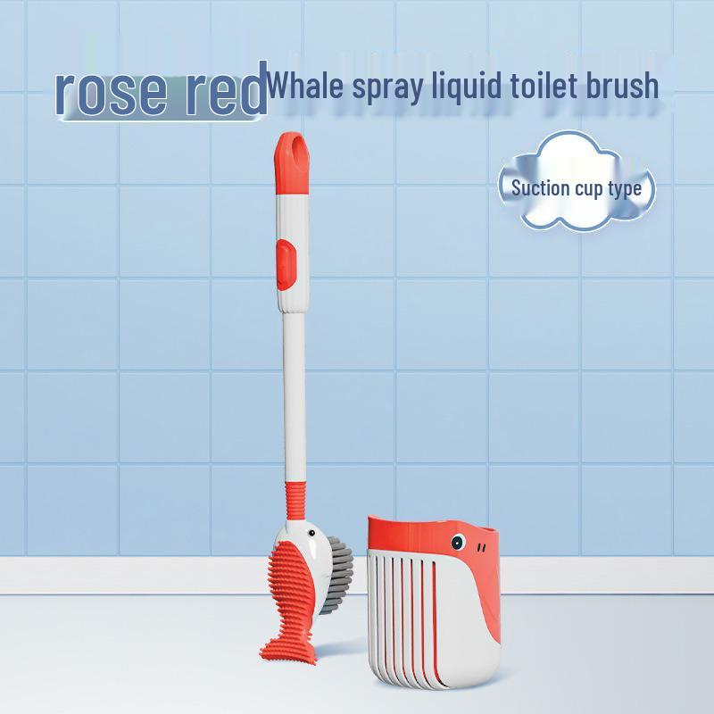 

Настенная туалетная щетка для жидкого мыла в форме кита с присоской и корзиной для слива красный