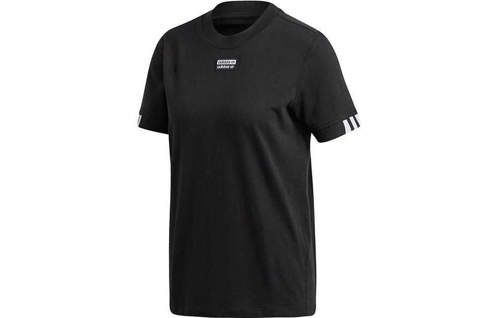 Adidas Originals T Shirts Women s Black Crew Neck Moderate Straight Fit FM4884 38