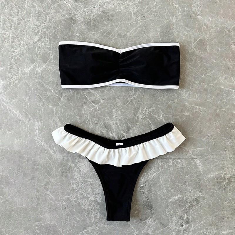 Swimsuit Strapless Ruffled Triangle Beach Hot Bikini Women S