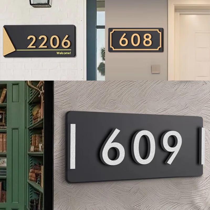 Placas de Puerta y Números de Casa Acrílicos Autoadhesivos