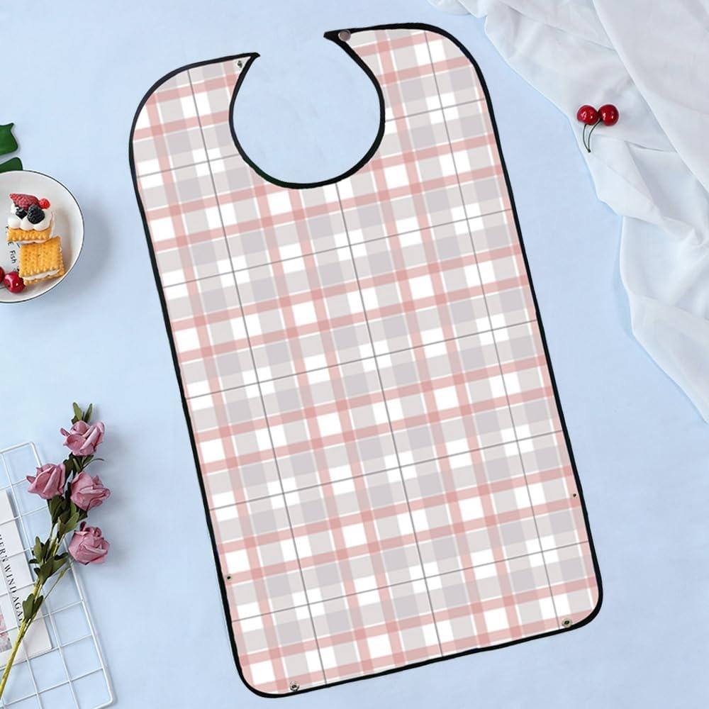Hiliboom Waterproof Dining Apron Adult Care Beige Checkered
