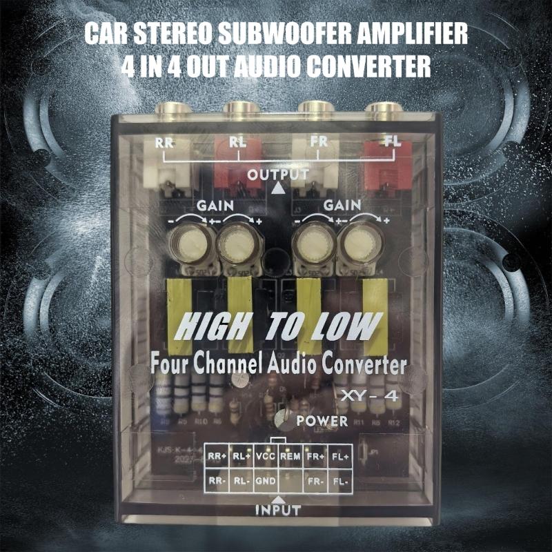 Powerful 4 Channel Sound Splitter ABS Car Sound Processor for Car Subwoofer Enhancing Music Experience On The Road