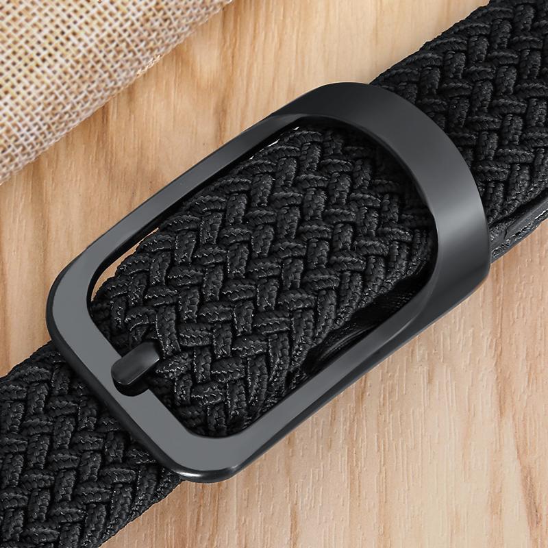 New Non-hole MEN'S AND WOMEN'S Woven Belt Elastic Stretch Canvas Belt Female Versatile Student Pants Belt