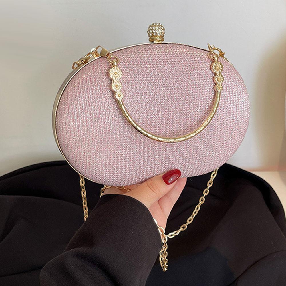 Luxury Shell Design Chain Crossbody Bag Bright Elegant Women Clutch Handbags for Wedding/Party/Banquet