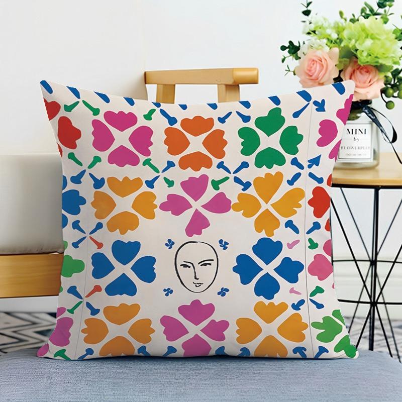 Creative Oil Painting Printed Decorative Pillowcase Bedroom Living Room Square Cushion Pillowcase