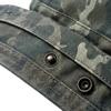 Cappello a Cilindro con Cima a Cupola Stampa Mimetica Cappello a Secchiello, Pescatora Pieghevole con Design Allacciato, Bottoni Automatici Metallici Estivi Parasole per Escursionismo all'Aperto Viaggio Abbigliamento Casual