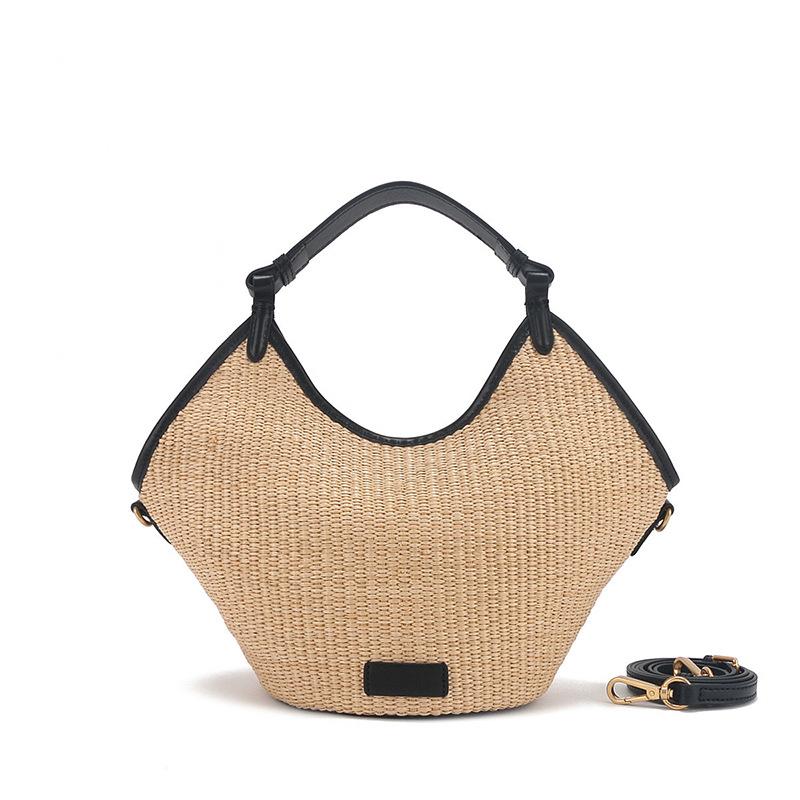 Summer Straw Woven Handbag, Casual and Laid-back Leather Women's Bag, High-end Texture, Versatile Shoulder Bag, Handcrafted Texture