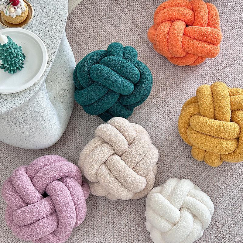 Modern Minimalist Sphere Pillow With Teddy Fleece Cover For Lounge And Sofa Decor