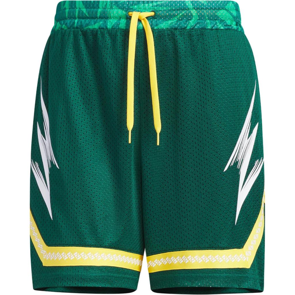 Adidas Colorblock Logo Mesh Drawstring Basketball Shorts Men Bottoms Forest-Green JC6792