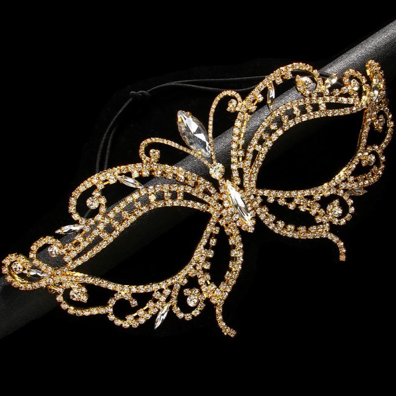 Butterfly Rhinestone Face Mask Halloween Party Costume Photo Prop