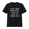 Chiao Sono Francesco T Shirt Da Uomo Con Stampa Di Testo Italiano Verde Oliva Retr Girocollo 180gsm Pesante Design Frase