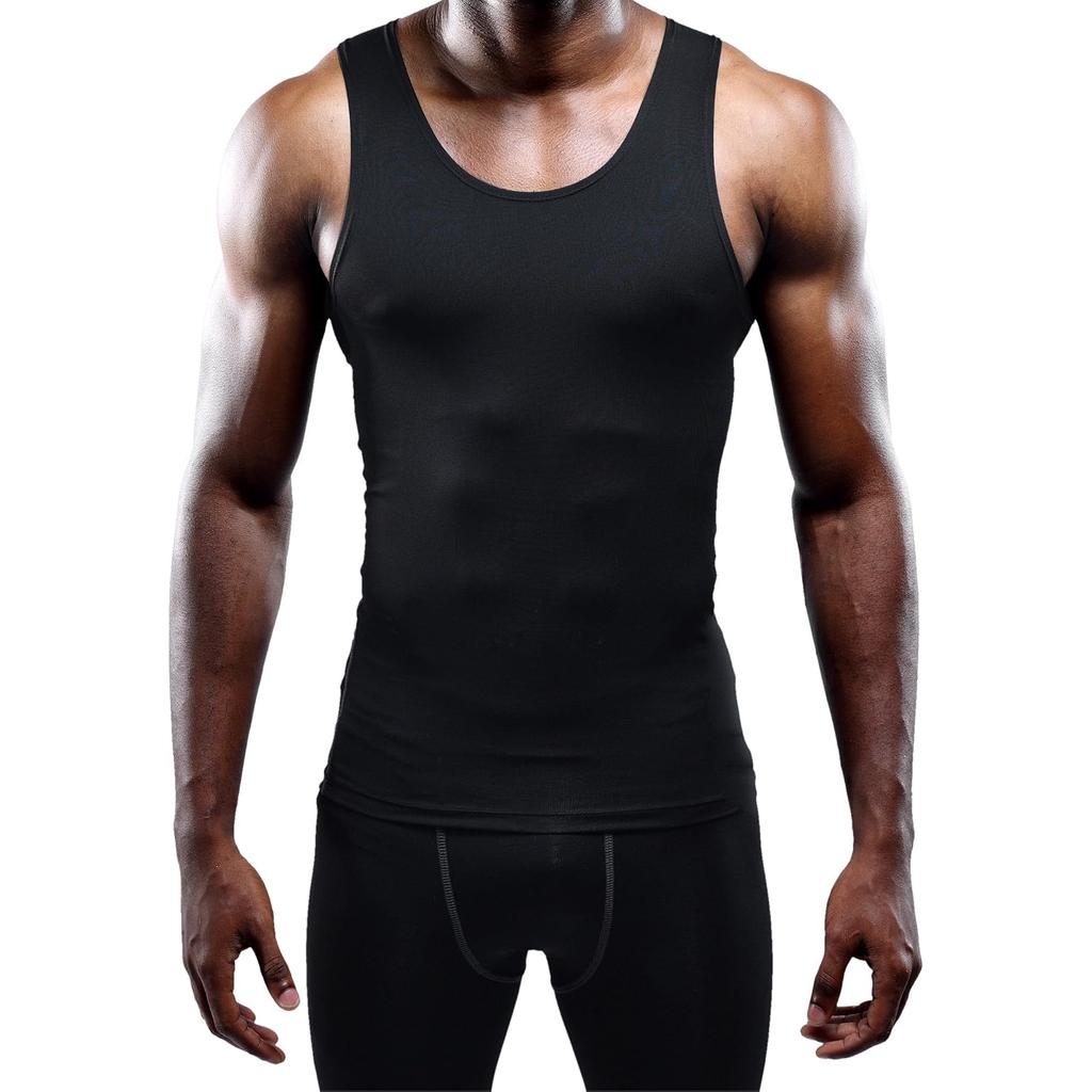 Men's 1 Pack Athletic Compression Under Base Layer Sport Tank Top