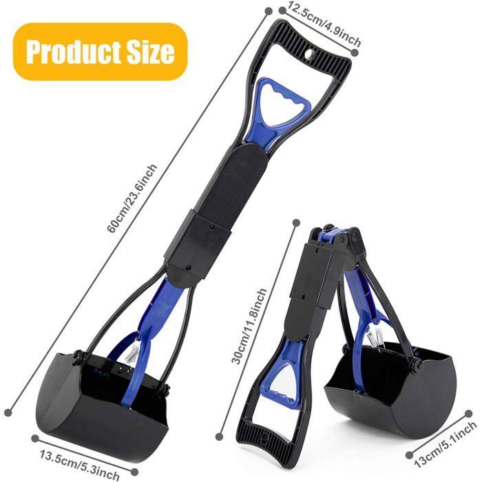 HyAiderTech Pelle Ramasse-Crottes Pliable pour Chien et Chat Pet Long Manche Pooper Scooper, Facile à Déjections Ramasse, Noir 98