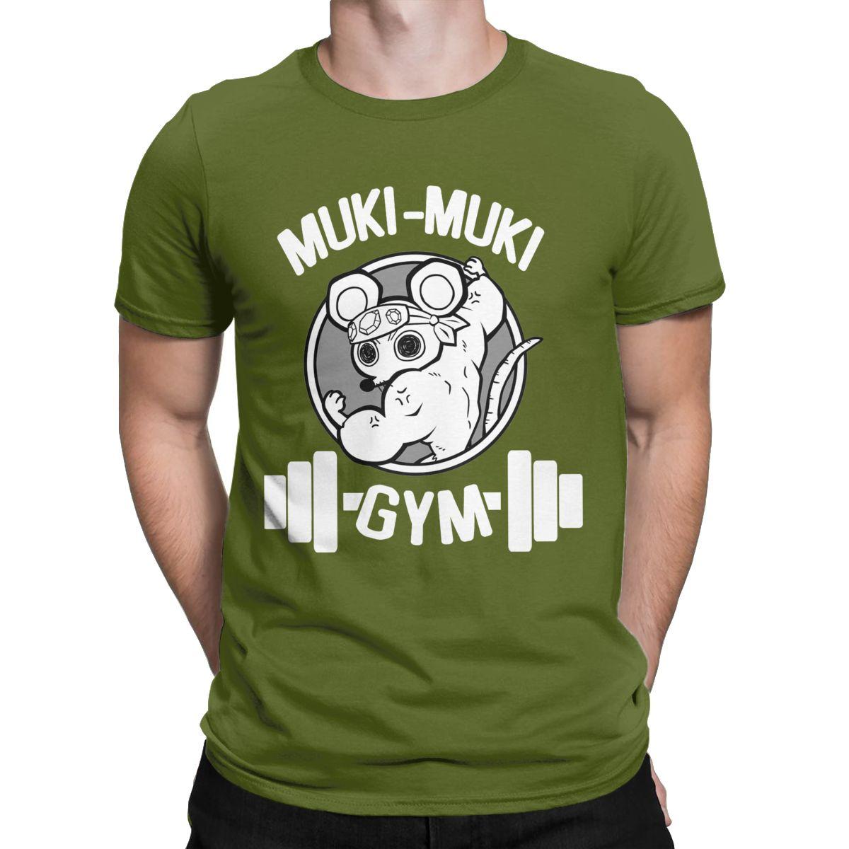 

Cool Muki Muki Gym Demon Slayer T-Shirts Men Round Collar Cotton T Shirt Muscle Rats Short Sleeve Tees Graphic Printed Clothes 4XL