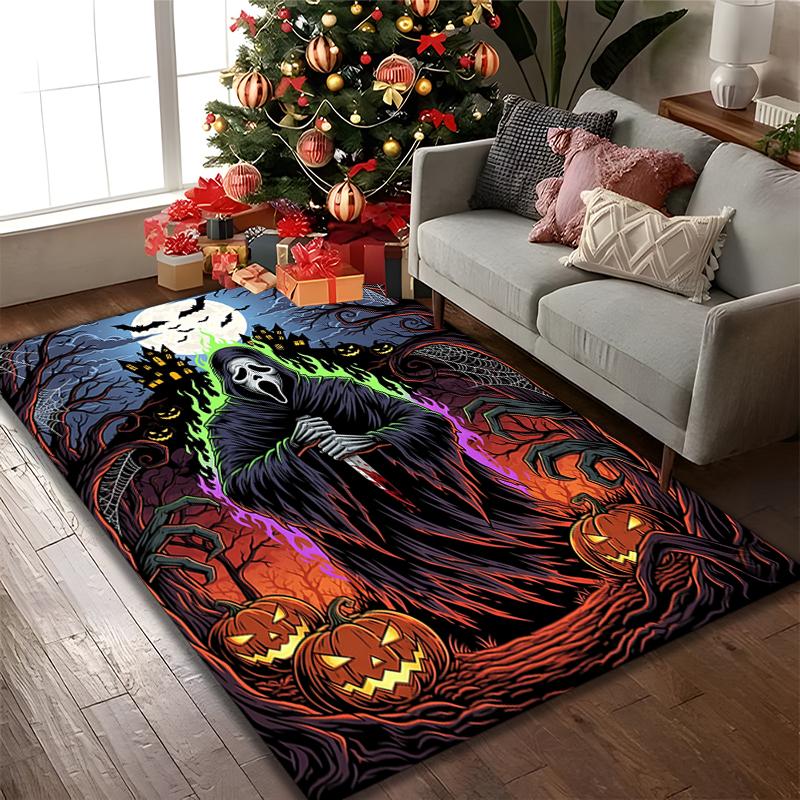 1pc Area Rug Appropriate for Office, Vintage Horror Halloween Carpet, Versatile Printed Chair Rug, Durable Home Sofa Carpet