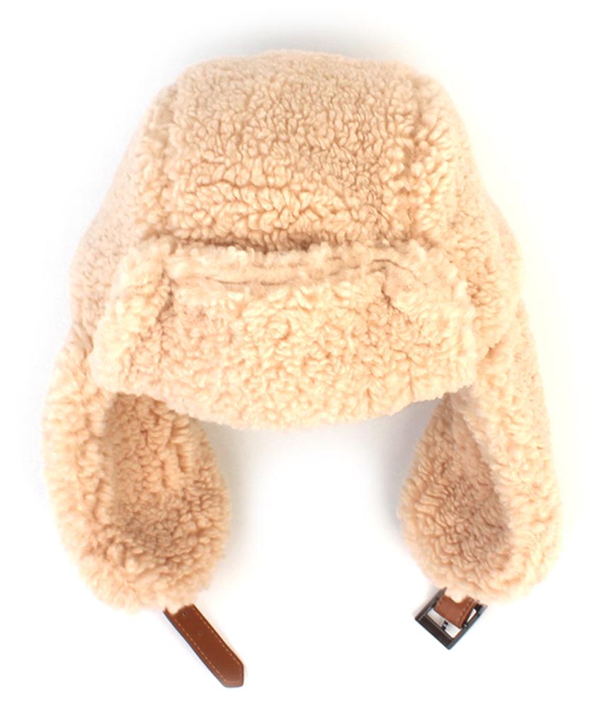 Yunibeosyeolkemiseuteuli Fleece Beige Aviator Hat
