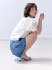 FABRICSEOUL Pintuck Denim A-Line Shorts_Dark Blue