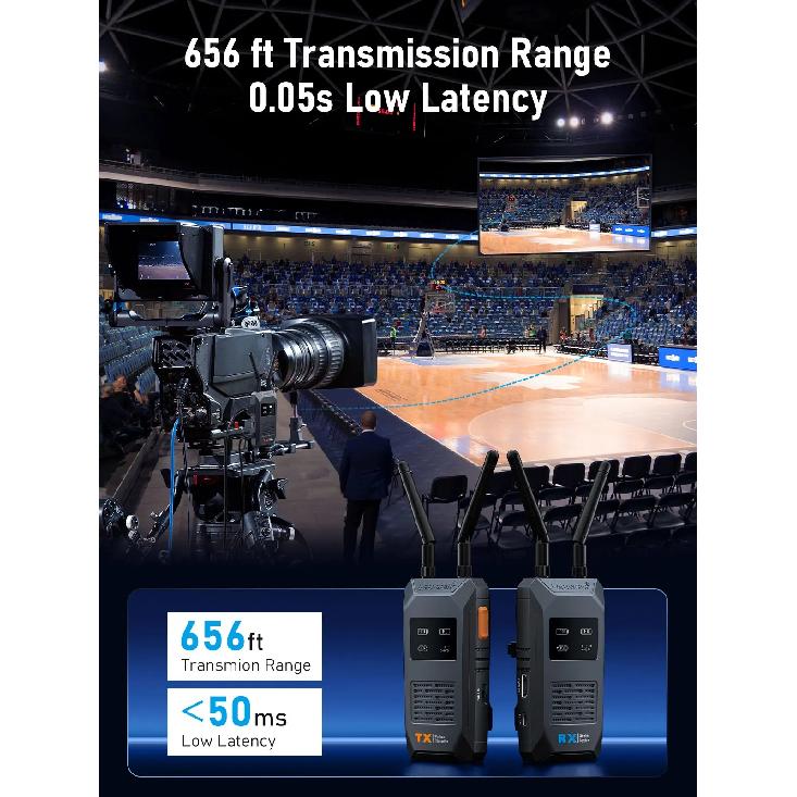 Lemorele 5G 1080P Wireless HDMI Transmitter and Receiver 200M Low Latency Video Transceiver For Camera Laptop PC TV APP Preview