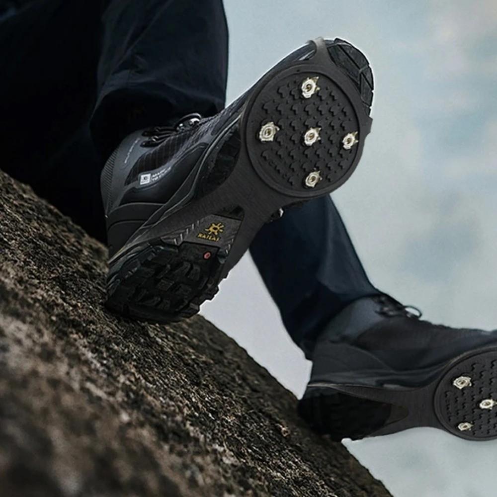 1 Pair New 5/8 Teeth Ice Gripper Spike Universal Spike Shoes Crampons Anti-Slip Climbing Crampon Winter Outdoor