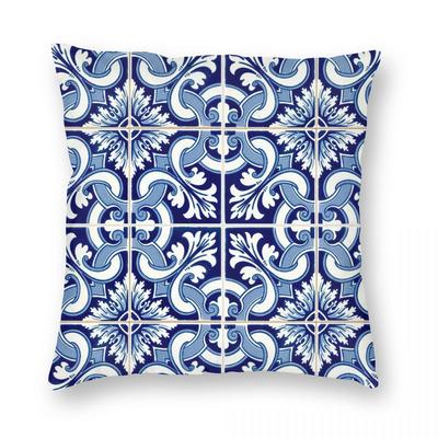 Poszewka na poduszkę kwadratową Azulejo Lisbon Azulejos Lisboa Poszewka na poduszkę Poduszka dekoracyjna Poduszka do rzucania Do domu Sofy Salonu