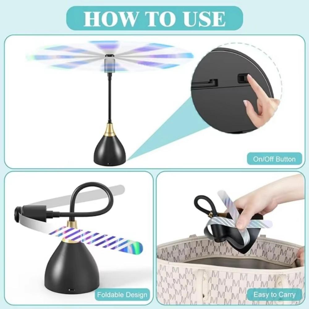 2/4PCS Fly Fans for Tables,Fly Repellent Fan with Soft Blades,USB or Batteries Powered,Soundless & Portable for Picnic BBQ Party