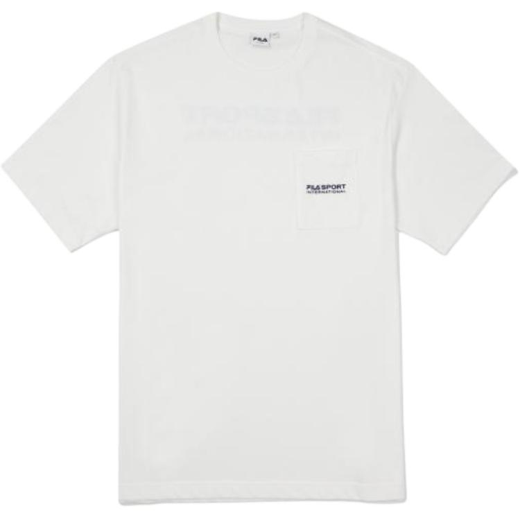 FILA T Shirts Unisex White Crew Neck Moderate Straight Fit FS2RSF2132X-OWH 095