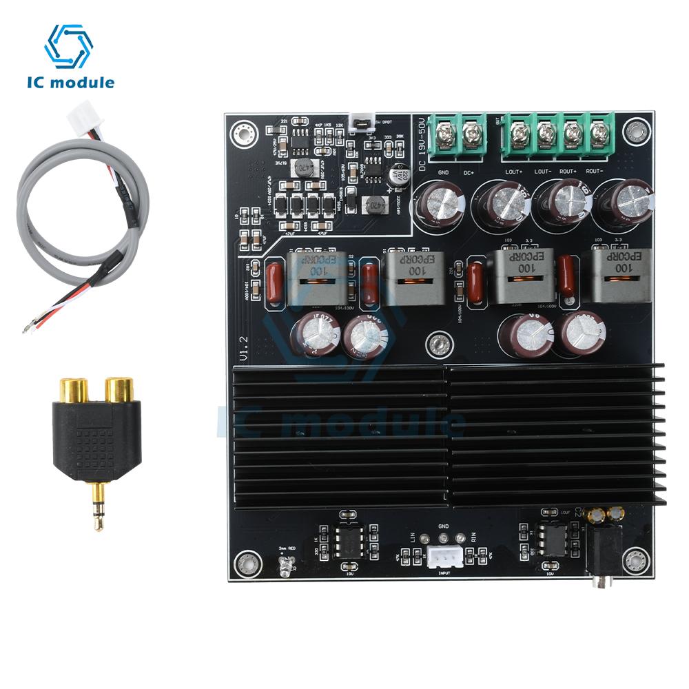 DC 19-50V Dual Channel 600W+600W Stereo Amplifier Board Dual Core TPA3255 Amplifier Module AMP