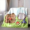 1pc Cartoon Capybara Blanket Lightweight Blanket Throw Blanket For Sofa, Bed, Travel, Camping, Livingroom, Office, Couch, Chair yy251010101