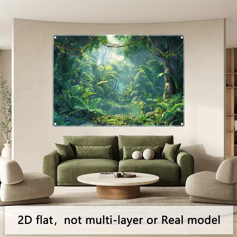 2D Enchanted Forest Tapestry for Aesthetic Bedroom and Office Wall Decor 47.2x31.5inch/120*80cm