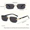5PCS Sunglasses Fashion Gradient Square Frame Sunglasses for Women with UV Protection Korean Style Rimless Glasses for Ladies