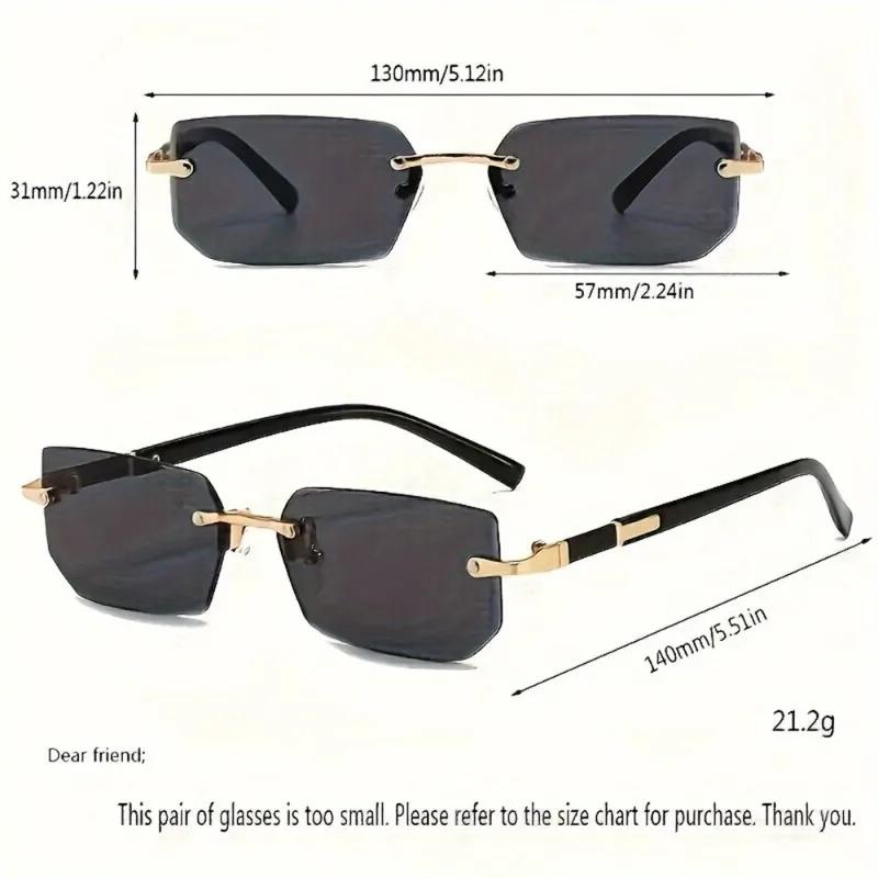 5PCS Sunglasses Fashion Gradient Square Frame Sunglasses for Women with UV Protection Korean Style Rimless Glasses for Ladies