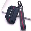 Silicone Key Fob Cover with Matching Keychain Compatible with Jeep Wrangler JL Gladiator JT 2018 2019 2020 2021 2022 2023 3 Button Smart Remote Key