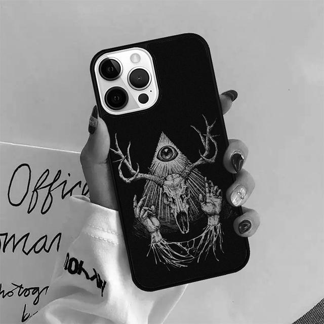 Satanic Scary Skull Coque Shell For iPhone 17 Air 15 16 14 13 12 Pro Max 11 Pro Max Plus Phone Case Cover