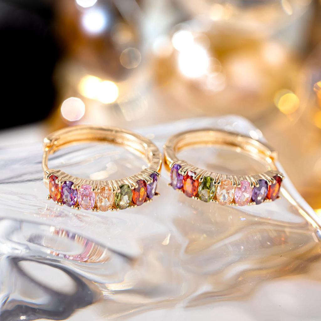 Earrings with Zircon Rhinestone Studs - Women's Colorfast Ear Accessories