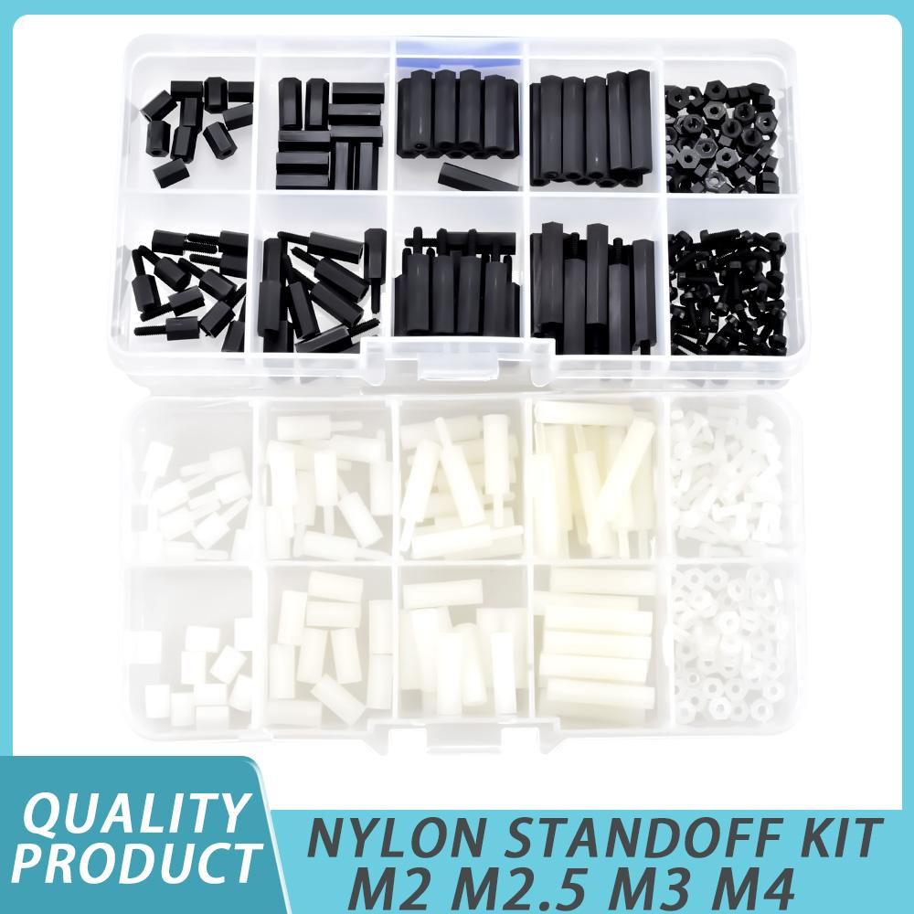 200 Stück/Set Nylon PCB Motherboard Abstandsschraube Bolzen Mutter Kunststoff Nylon Isoliertes Kit M2 M2.5 M3 M4 Sechskant Sechskant Abstandssäule
