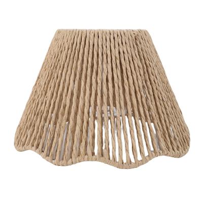 Rope Woven Desk Lampshade E27 E14 Decorative Waving Hem Lamp Shade for Kitchen Bedroom Cafe