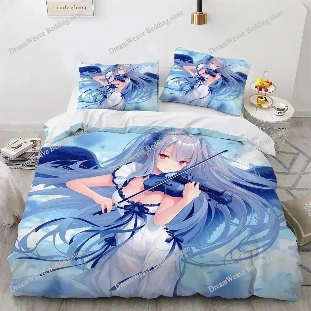 3D Print Kawaii Anime Sexy Girl Bedding Set Duvet Cover Bed Set Quilt Cover Pillowcase Comforter King Queen Size Boys Adult9639