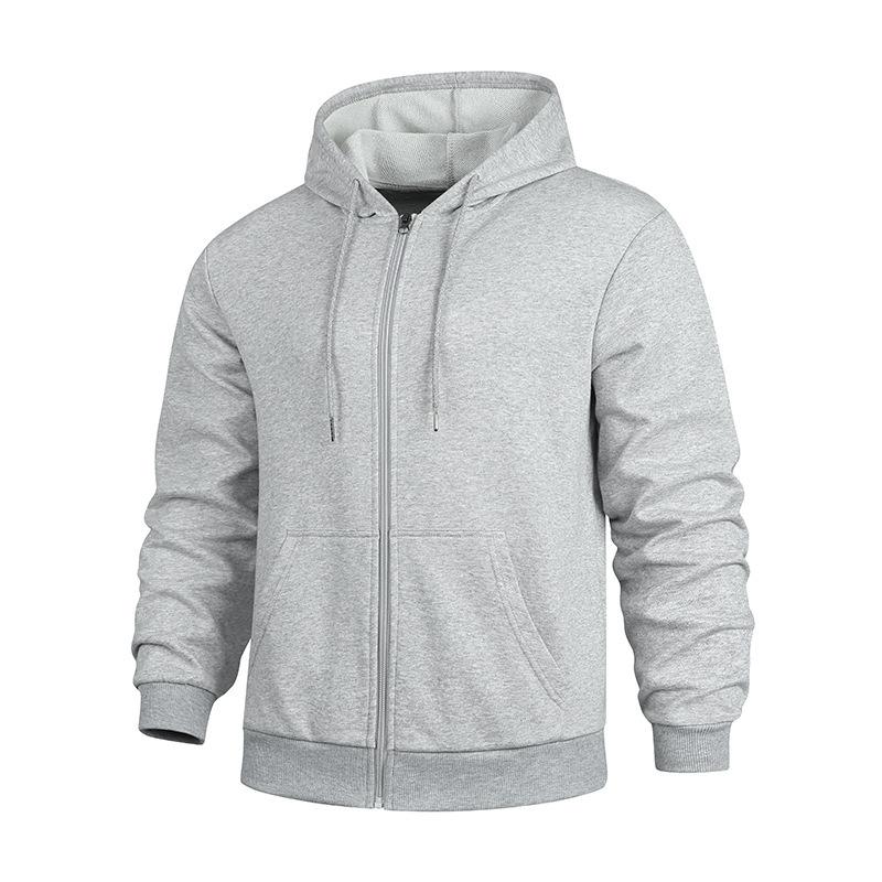 Hoodie Solid Color Hooded Comfortable Casual Zipper Cardigan Large Size