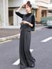 2026 Spring Women's Trendy Three-Piece Set: Stylish Top, Vest & Wide-Leg Pants