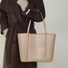 Minimalist Leather Tote Bag with Front Pocket