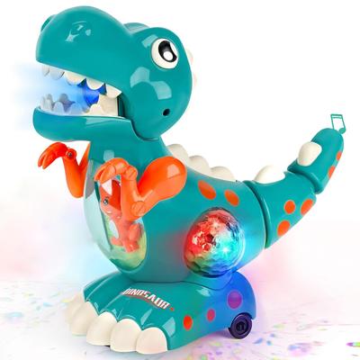 Mașină de jucărie dinozaur, jucărie educativă în mișcare, cadou de ziua de naștere pentru băieți și fete, muzică populară cu lumină, evită automat obstacolele