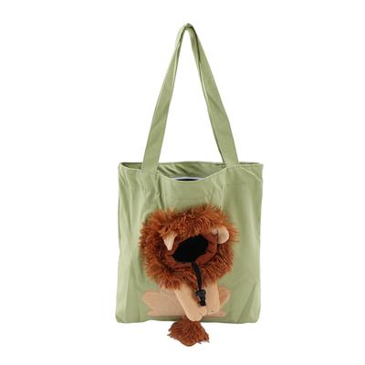 Pet Canvas Bag Cute Lion Shaped Large Capacity Portable Pet Shoulder Carrying Bag for Outdoor Type