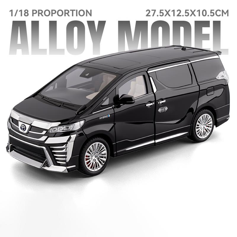 DA11:18 Toyota Vellfire Alphard LM300 MPV Alloy Metal Diecast Model Car High Simulation Collectibles Home Furnishings Holiday Gifts