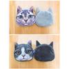 New 3D Realistic Cat Head Coin Purse Fold Eared Grey Short Hair Cat Animal Wallet Cute Pet Style